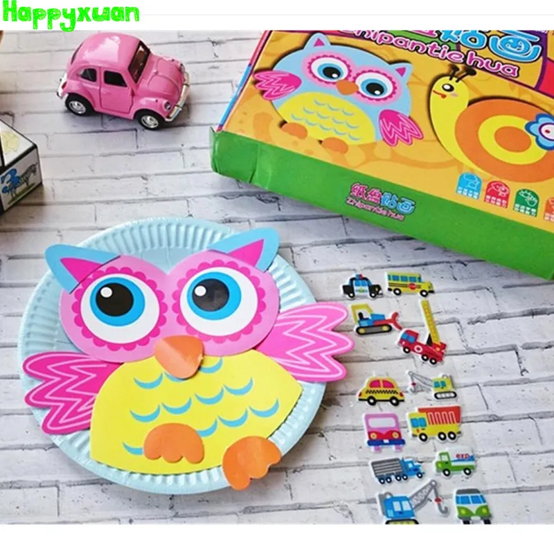 Happyxuan DIY бумажная пластина Искусство ремесло наклейки Пазлы Мультфильм Животные