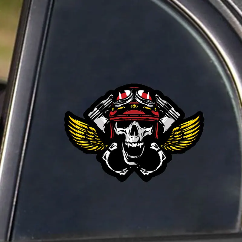 Персонализированная наклейка на автомобиль из ПВХ с черепом взрывает декорацию смешного стиля для автомобилей, водонепроницаемая дверная декорация, интересные автопродукты.
