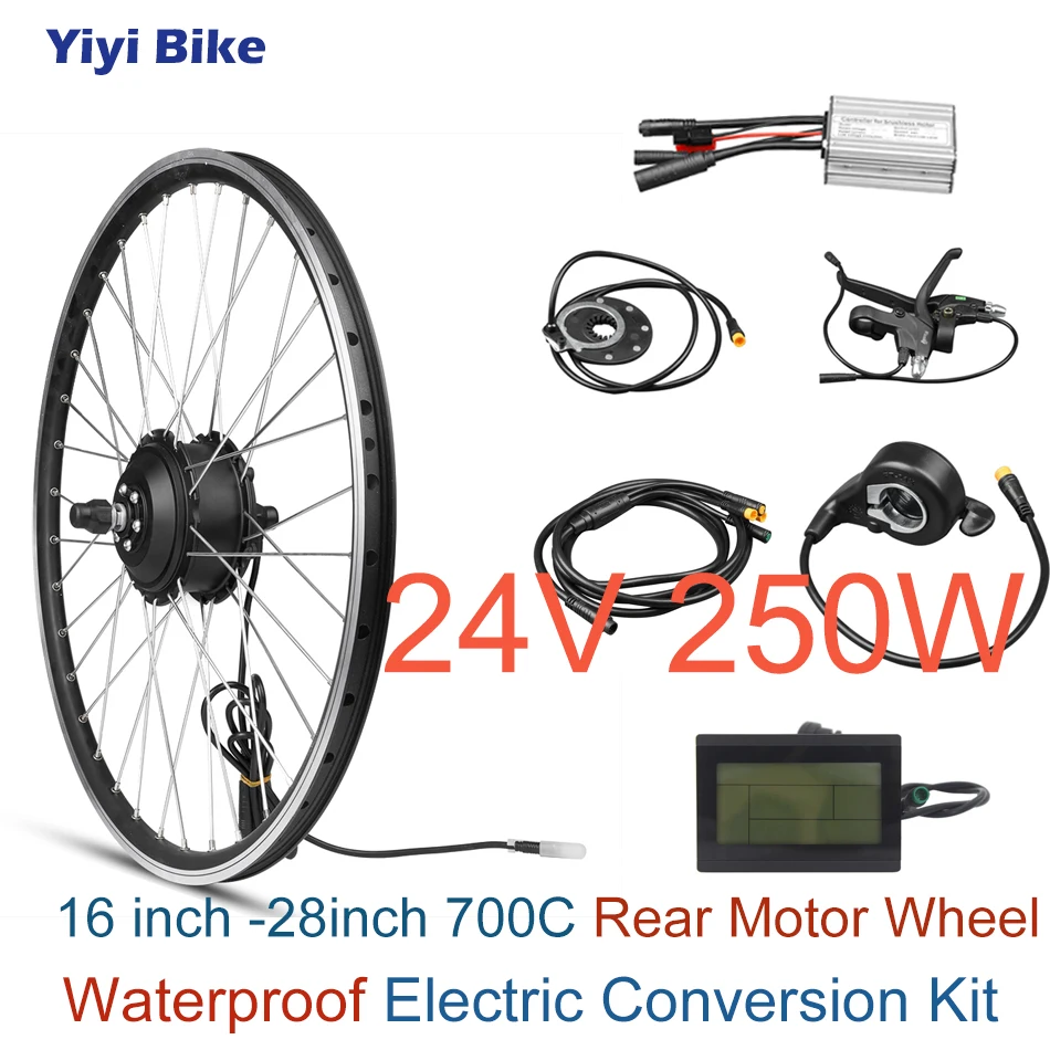 Комплект для переоборудования ebike колеса двигателя 24 в 250 Вт 26 дюймов 700C BLDC