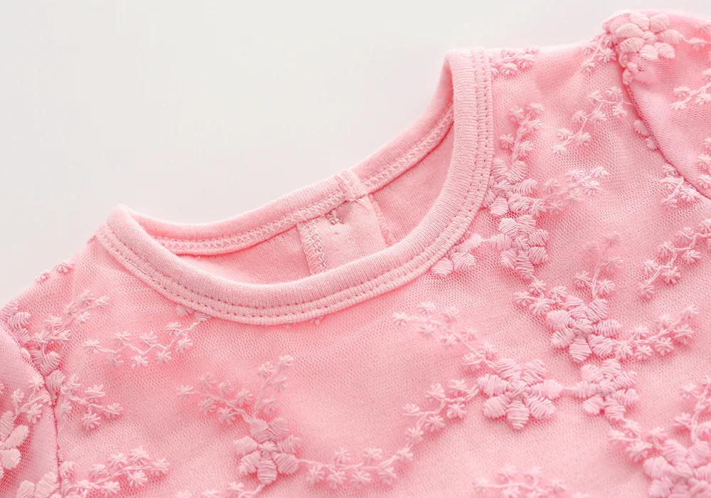 Платья для маленьких девочек на 1 й день рождения розовое кружевное платье - Фото №1
