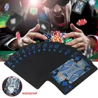 Горячая Распродажа Водонепроницаемый черный игральных карт Пластик набор для покера карт колода ценные Творческий мост карточная игра Техасский Холдем