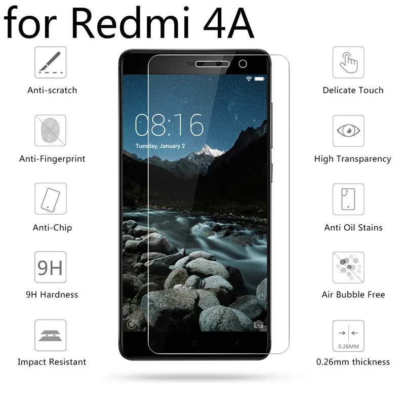 9H закаленное стекло для Xiaomi Redmi 4A 5 0 дюйма 2.5D защита экрана закаленная Защитная
