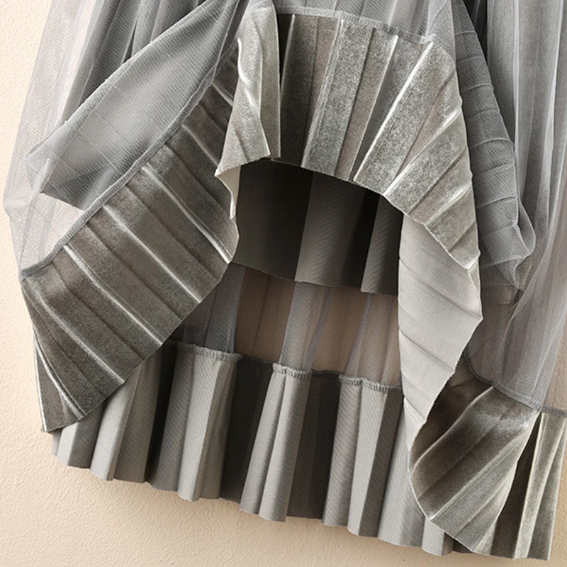 Весенняя бархатная длинная юбка до щиколотки для девочек 2 12 лет 2019 кружевные