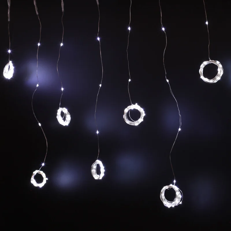 Dikale LED star lights girl heart room decoration decorative copper wire string USB remote control curtain | Лампы и освещение