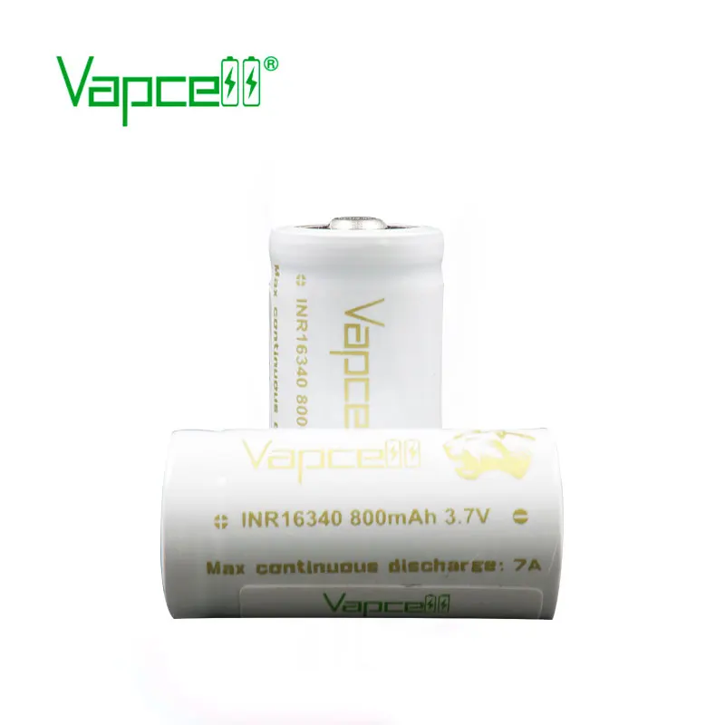 12 шт. Vapcell 16340 800 мАч 7A Высокая емкость RCR123A CDR 3 7 v литий-ионный аккумулятор для