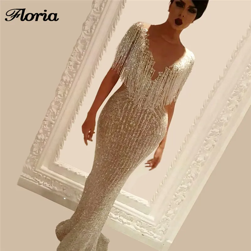 Arabic Shiny Beading Rhinestone Formal Prom Dress Aibye avondjurk Pageant Gowns Abendkleider Long Evening Dresses For Weddings | Свадьбы и