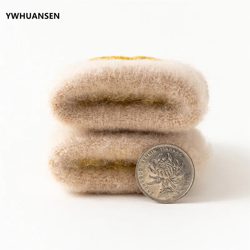 YWHUANSEN/1 пара, нескользящие носки-тапочки на осень и зиму для детей 0-24 месяцев, толстые махровые носки, теплые хлопковые носки для новорожденных мальчиков и девочек