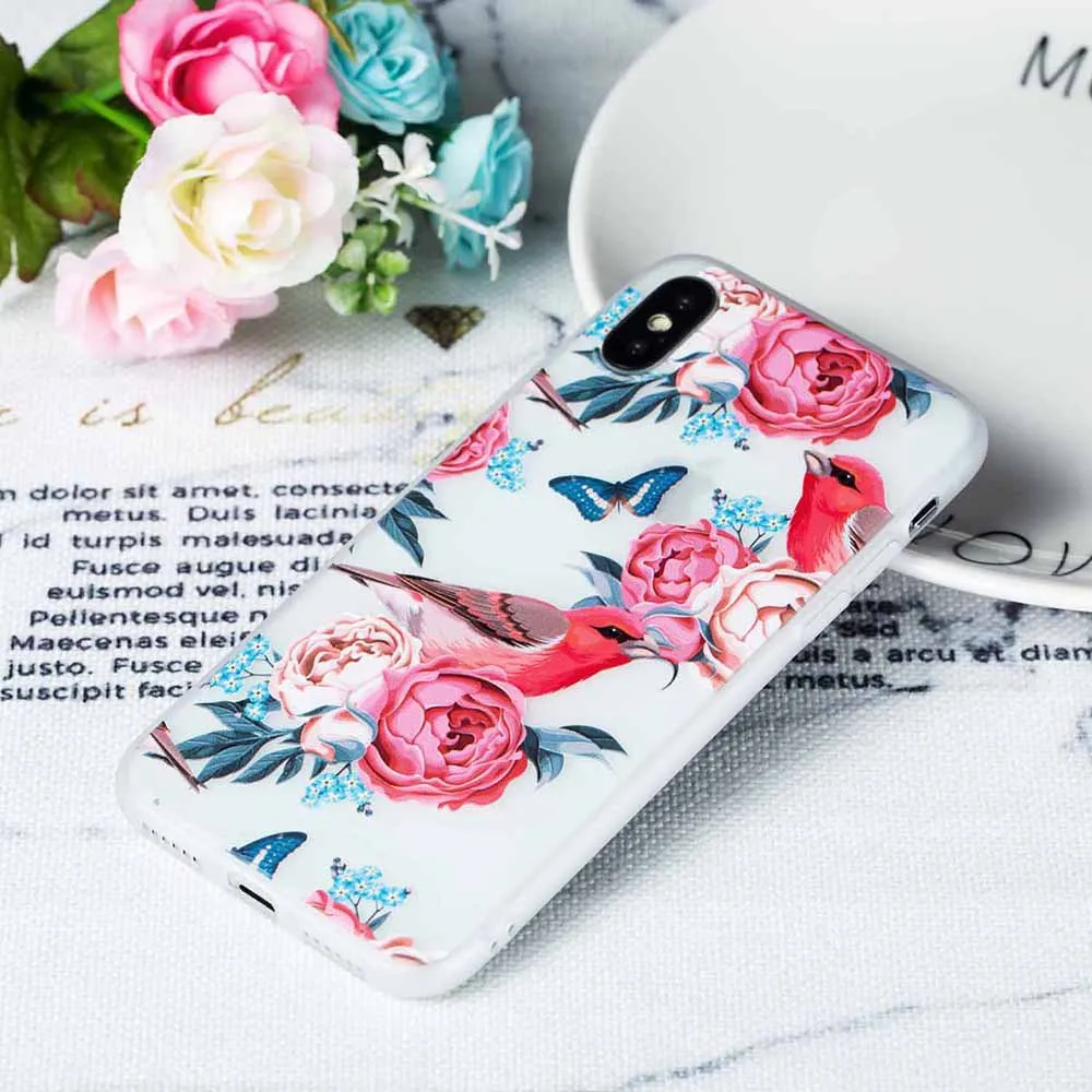 KISSCASE Fashion Flower Ten Color Phone Cases For iPhone X XS XR MAX 6 6s Plus 7 8 Coque Capa |