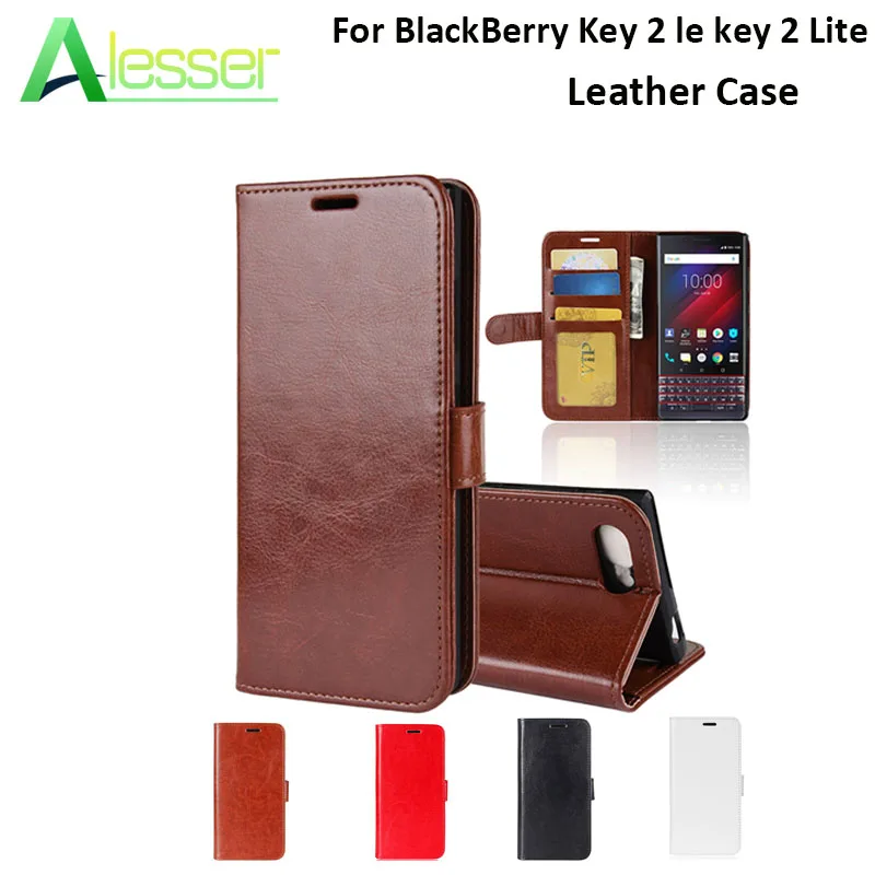Кожаный чехол Alesser для BlackBerry Key 2 le key Lite флип из натуральной кожи телефона с