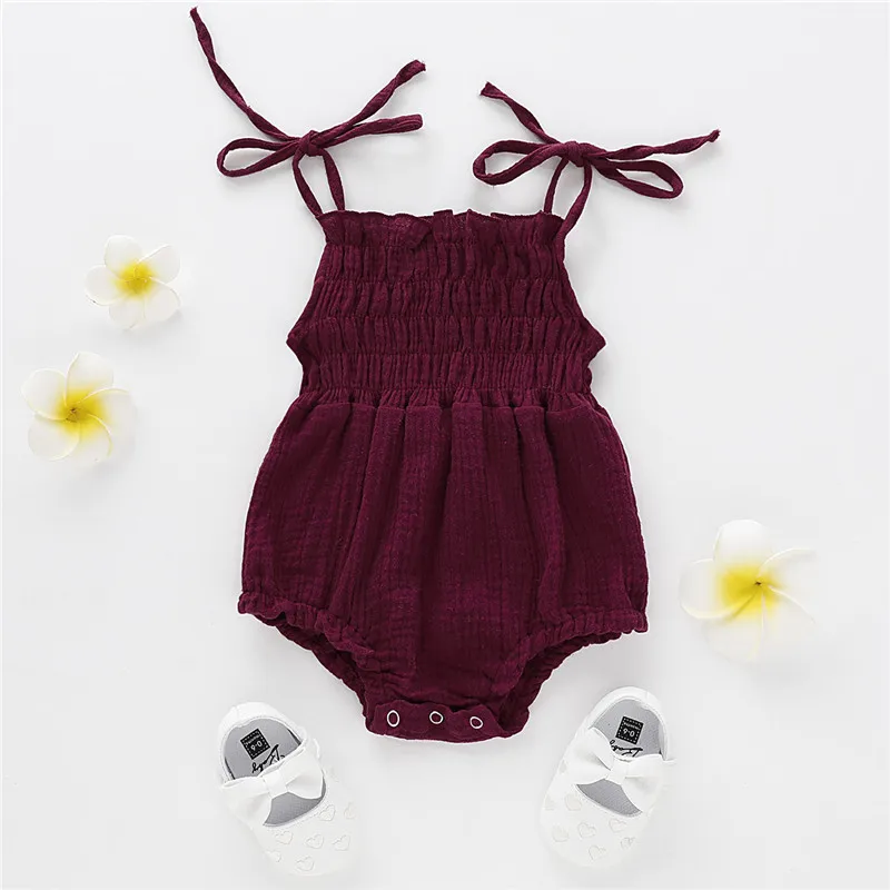 

Newborn Infant Kid Baby Girl Bodysuit Jumpsuit Clothes Set toddler baby girl sleeveless solid bodysuit