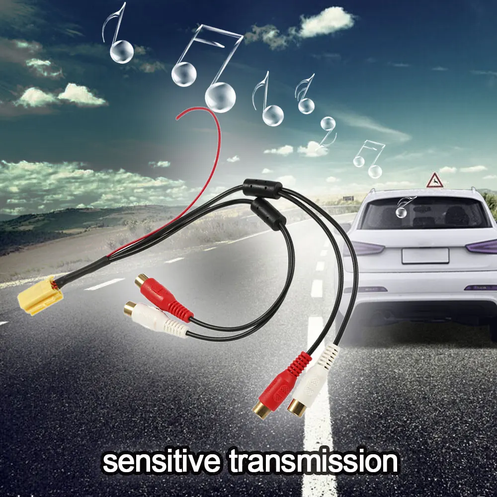 KKmoon Mini 6 Pin ISO адаптер Aux Line Out 4 Chinch Kabel RCA разъем для VW Seat Skoda Blaupunkt VDO Audi Ford | Автомобили