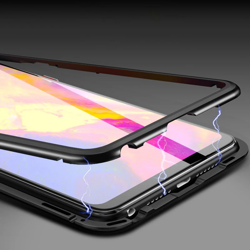 Магнитный флип-чехол для телефона Huawei P30 Pro P20 Lite металлический чехол-бампер с
