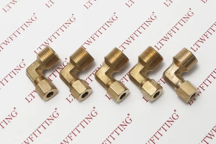 LTWFITTING 1/4 &quotOD x 3/8&quot Мужской NPT 90 Deg компрессионный локоть латунный Компрессионный