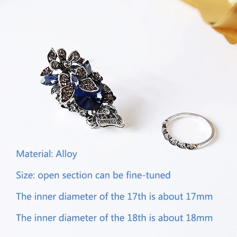 Набор колец на указательный палец с кристаллами 2 шт./компл. | Украшения и