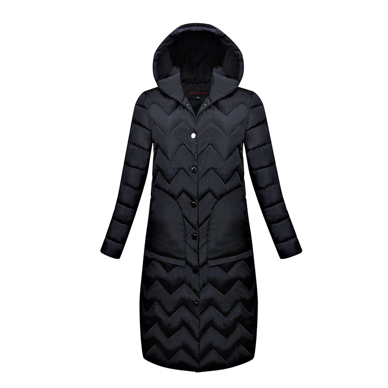 Winter Jacket Women Coat 2018 New Cotton Collection Warm Long Parkas Fashion Hooded Solid Color Female Office Outerwear PJ236