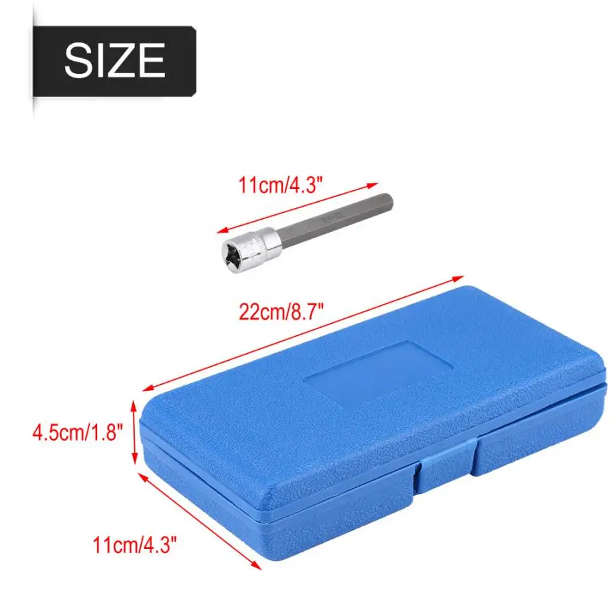 7Pcs Extra Long Hex Bit Socket Set 3/4/5/6/7/8/10 mm Drive Repair Tool Kit Chrome Vanadium Steel Car Tools |