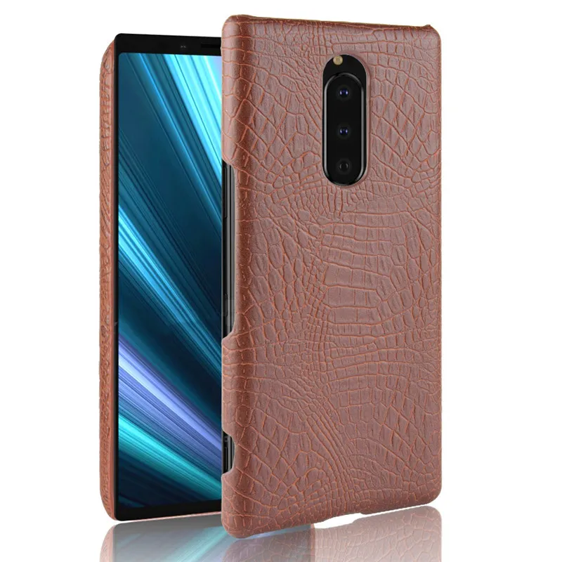 Чехол для Sony Xperia XZ 4 с крокодиловой текстурой Жесткий из поликарбоната + задняя