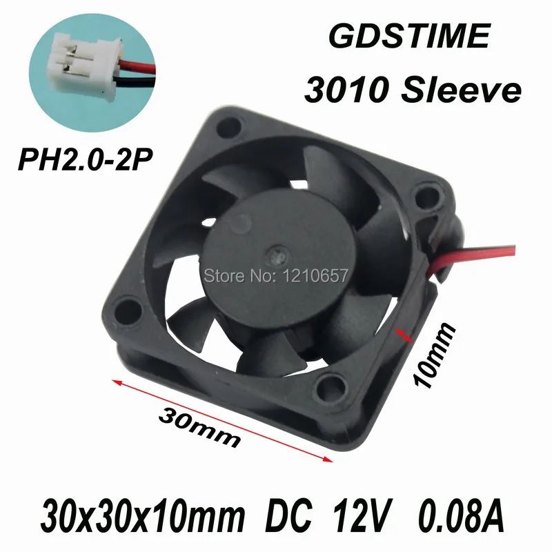3 шт. в партии Gdstime 3010 30 мм 30x30x10 12 В 2Pin DC кулер маленький вентилятор охлаждения|small