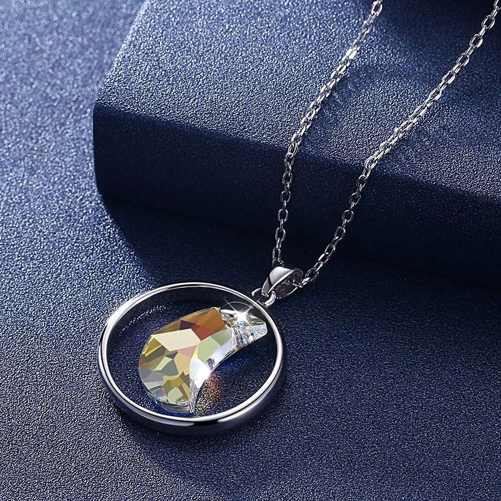Женское ожерелье с Луной и кристаллами Swarovski S925 модные ювелирные украшения для
