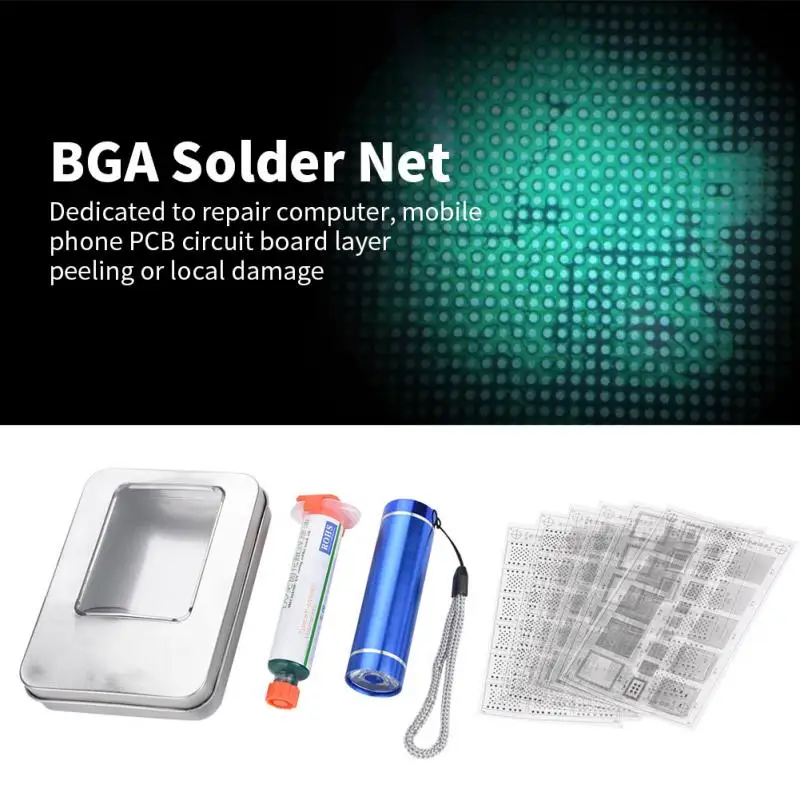 

Solder Mask Net Reball Stencil for CPU Repair BGA Chip Paint-Shedding Tool Kit Tool