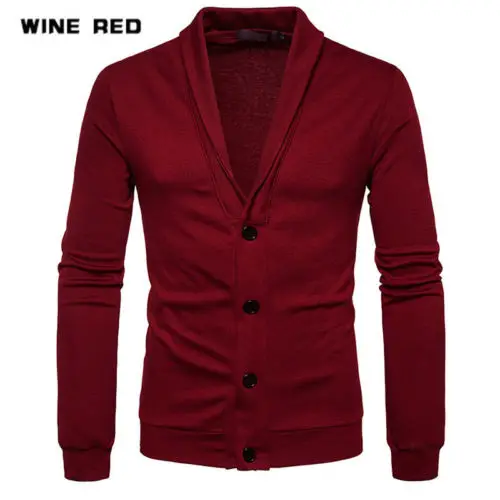 

Men Turn Down Collar Button Up Cardigan Spring Casual Knitted Sweaters Solid Male Outwear Tops Sweater coat