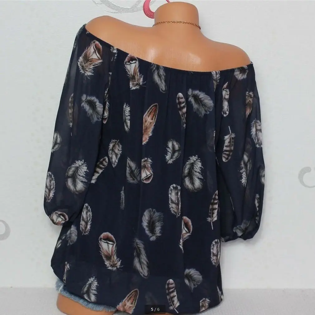4XL Plus Size Women Tunic Shirt 2020 Summer 3/4 Sleeve Floral Print V-neck Blouses And Tops With Button Big Clothing |