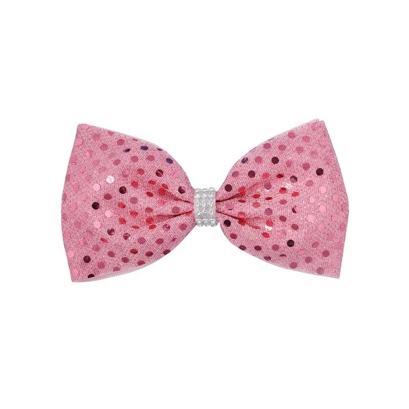 

12 pcs/lot 4.7 Inch Shining Rhinestone Kids Girls Bow Hair Accessories Alligator Hairgrips Cute Girls Women Party Hair Clips
