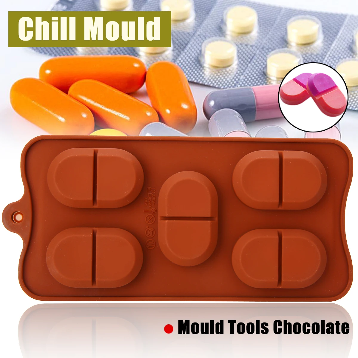 1pc таблетки формы силиконовые милый Fondant (сахарная) Желе прессформы инструмент