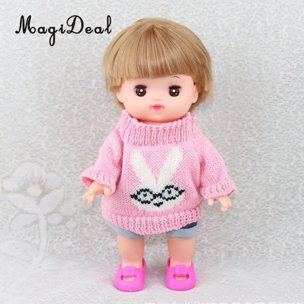 

Lovely Pink Sweater for 25cm Mellchan Baby Doll Clothes Dress Up Accessory