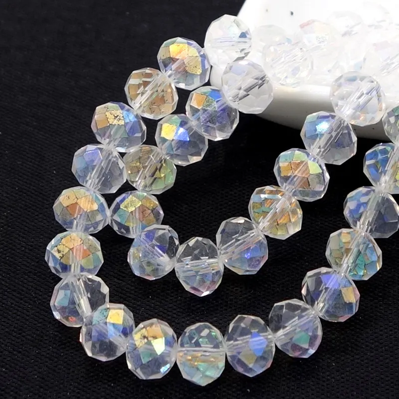 Оптовая продажа партия белые граненые стеклянные бусины AB россыпью для