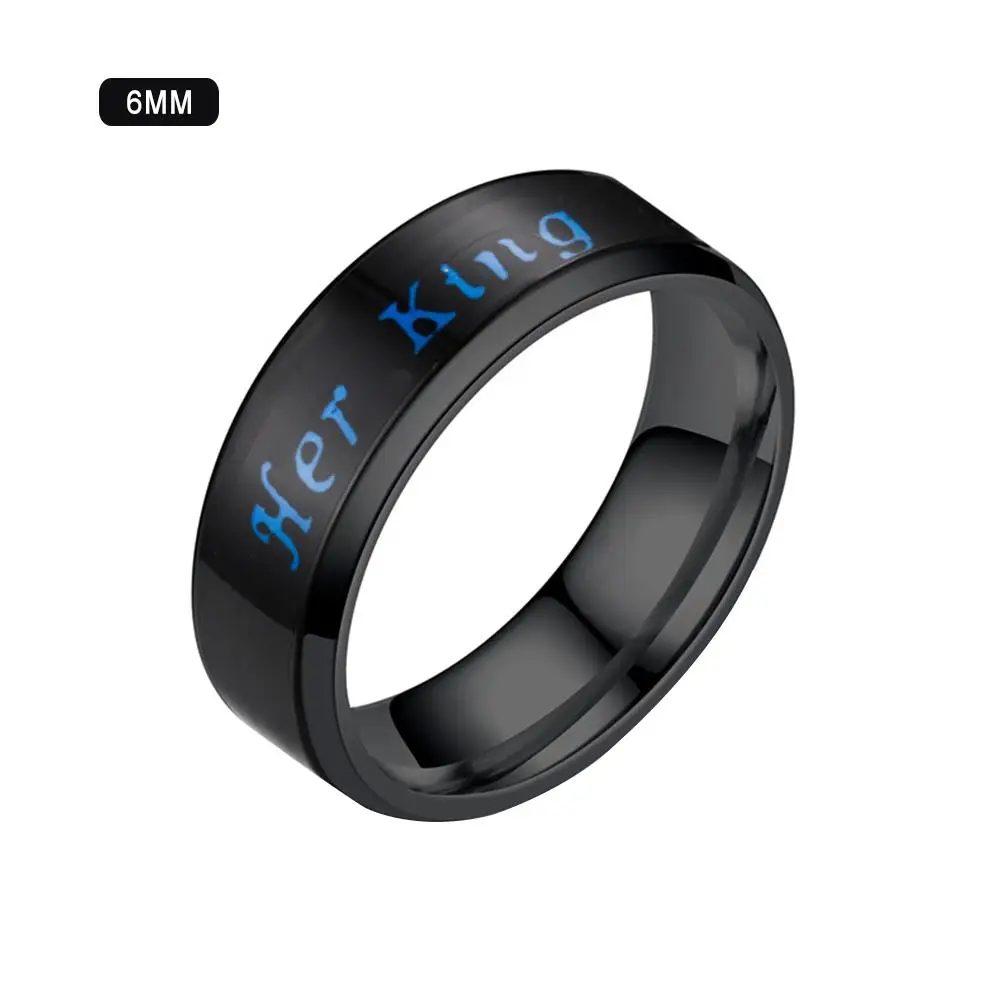 Anillos Plata 925 Para Mujer Стильный Смарт датчик температуры ее король его Королева кольцо