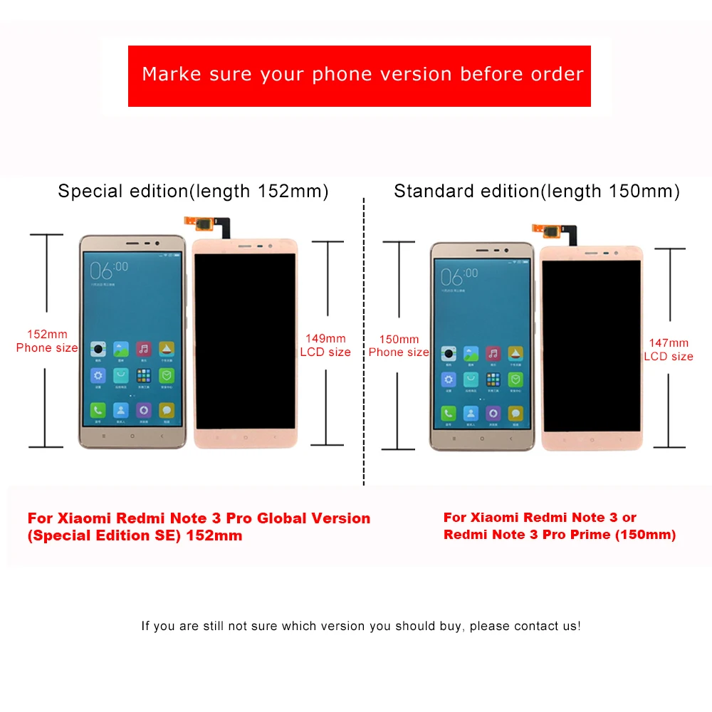 С ЖК дисплеем Дисплей собран с Сенсорный экран для Note 3 чехол Xiaomi Redmi премьер