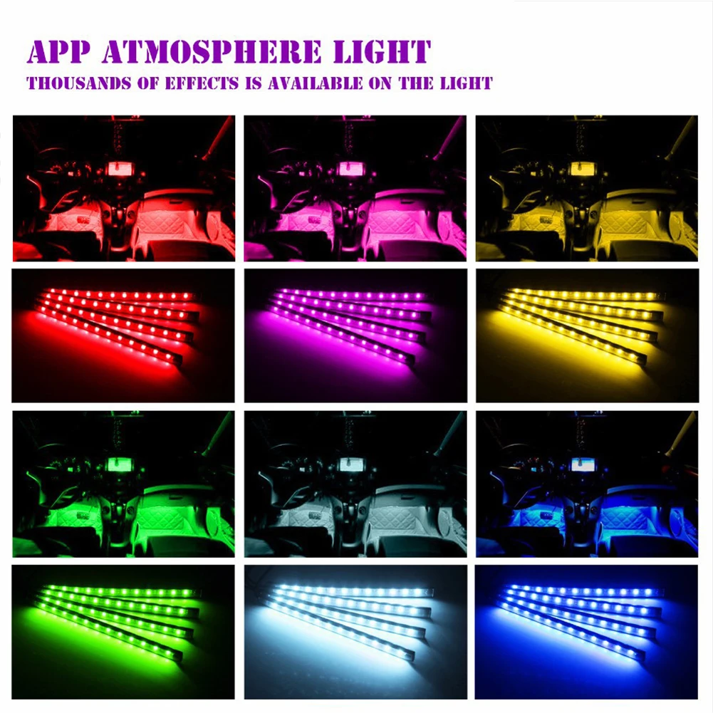 USB автомобильная светодиодная лента декоративная лампа с дистанционным