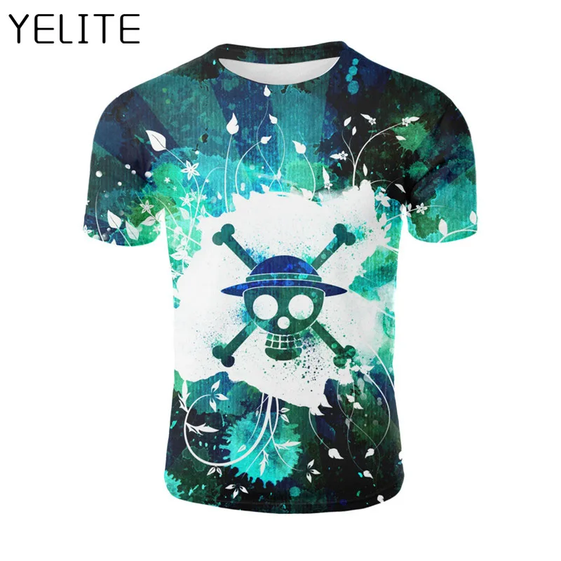 YELITE аниме Harajuku футболка Одна деталь 3D с принтом короткими рукавами героем