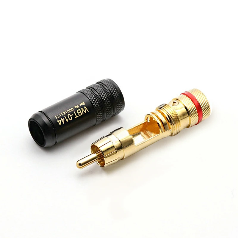 4 шт./лот новинка позолоченный медный RCA штекер прочный разъем винты для пайки
