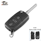 Dandkey 10 шт. 3 кнопки Fob CR1620 Высокое качество для Audi TT A4 A6 A8 Quattro флип-чехол для ключа корпус автомобильного ключа дистанционного управления