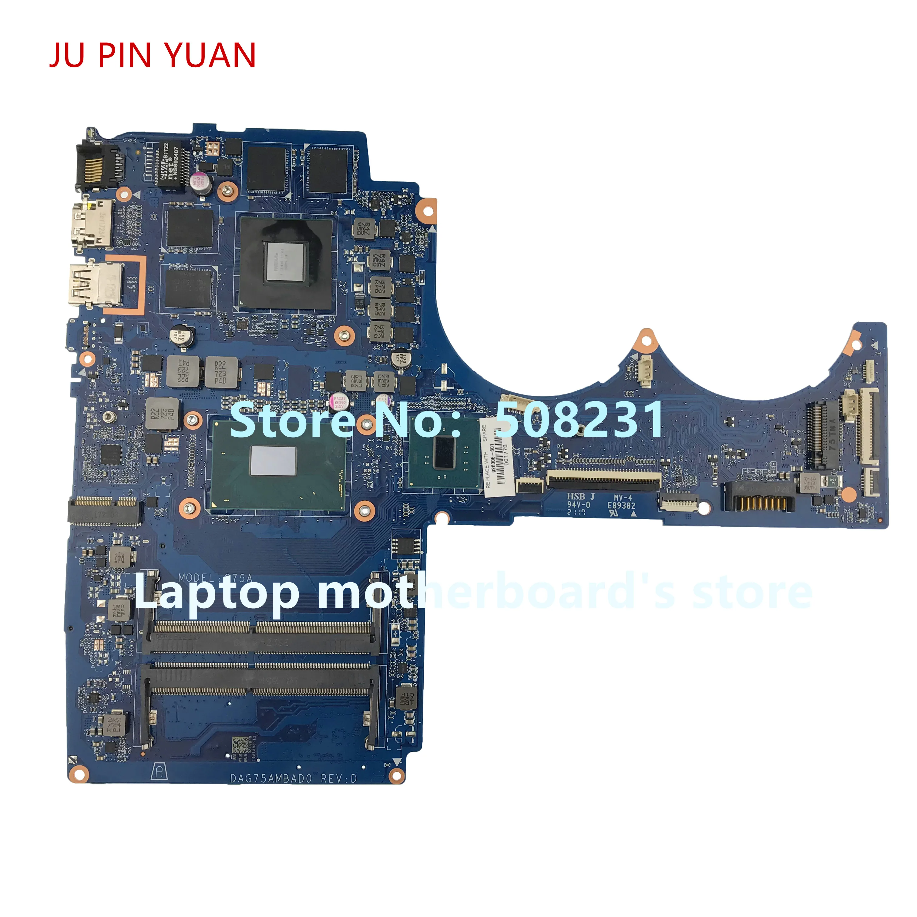 Материнская плата JU PIN YUAN 926305 601 G75A DAG75AMBAD0 для ноутбука HP Pavilion Power 15 CB 4 Гб полностью