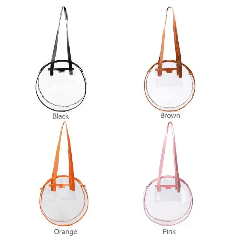 

Designer Simple Summer Beach Round Clear Waterproof Transparent Women Handbag Tote Large Shopping Bag