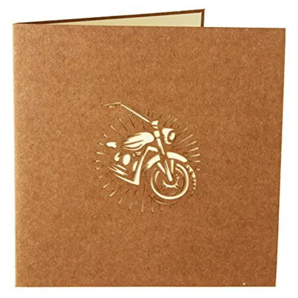 Ручной работы 3D всплывающие Мотоцикл шаблон мотоцикл День рождения карты