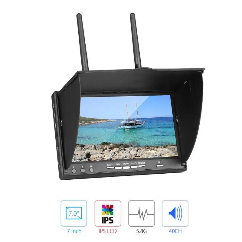 7 дюймов для монитора с видом от первого лица LT5802S 5 8G 40CH светодиодный Подсветка