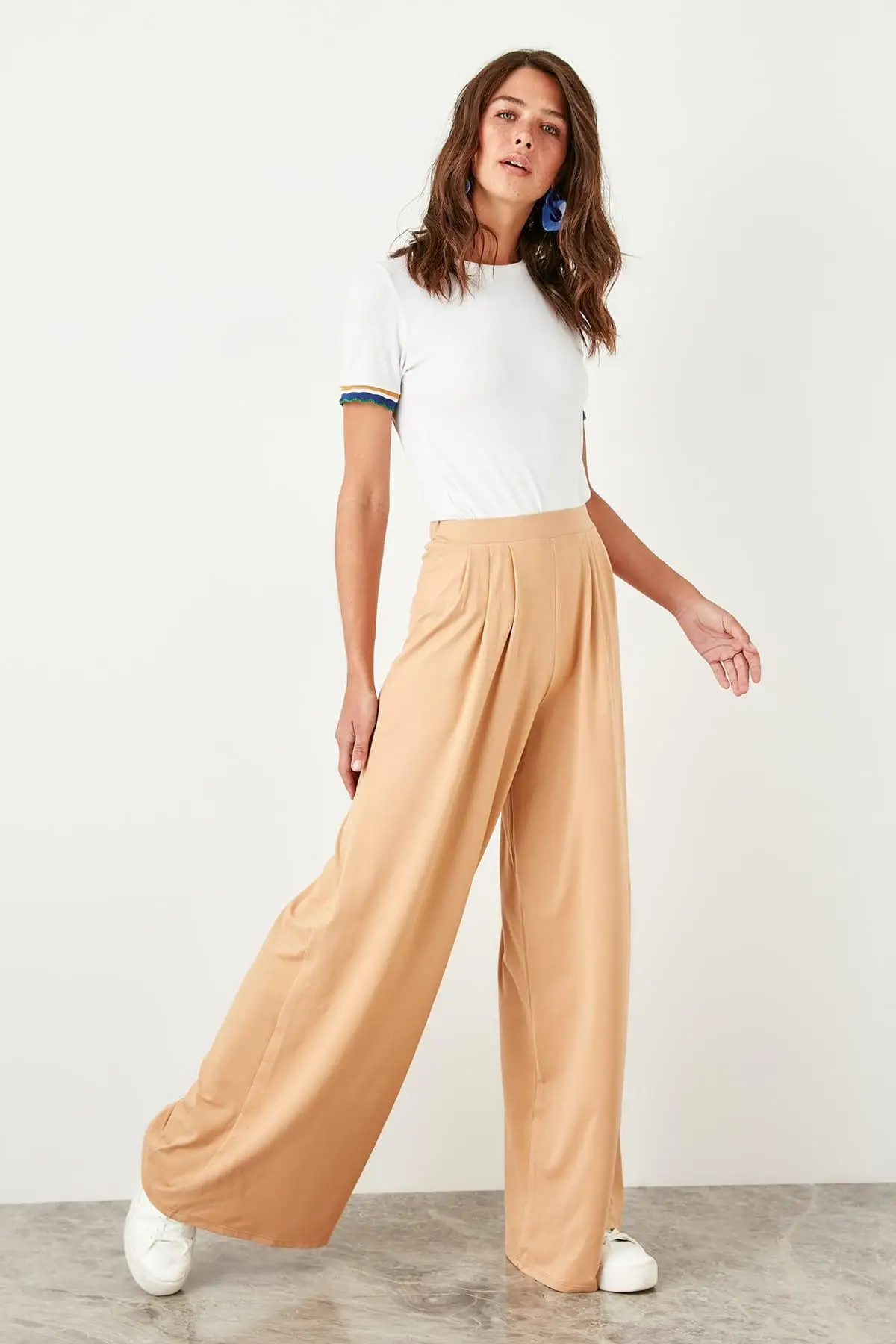 Trendyol Camel Bol Cutout Knitted Pants TWOSS19DU0155 | Женская одежда