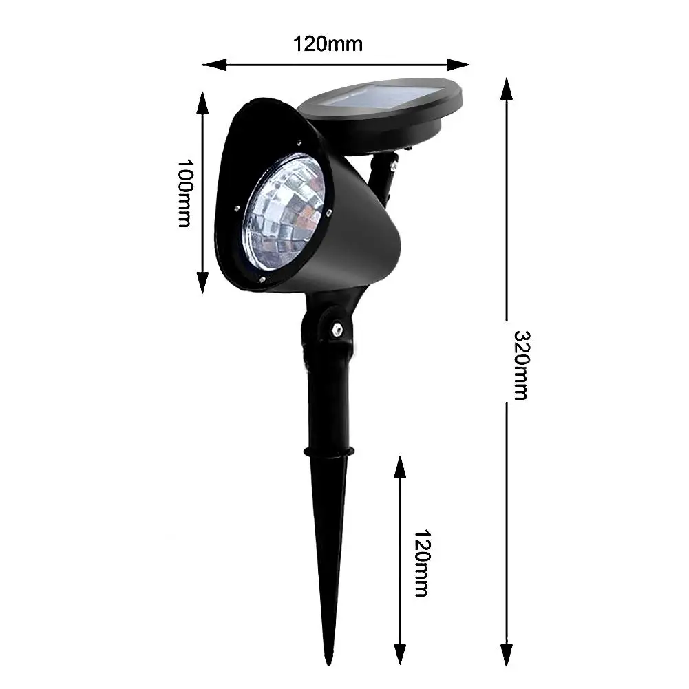 Светодиодный солнечный повернуть проектор газон лампы водостойкие напольный