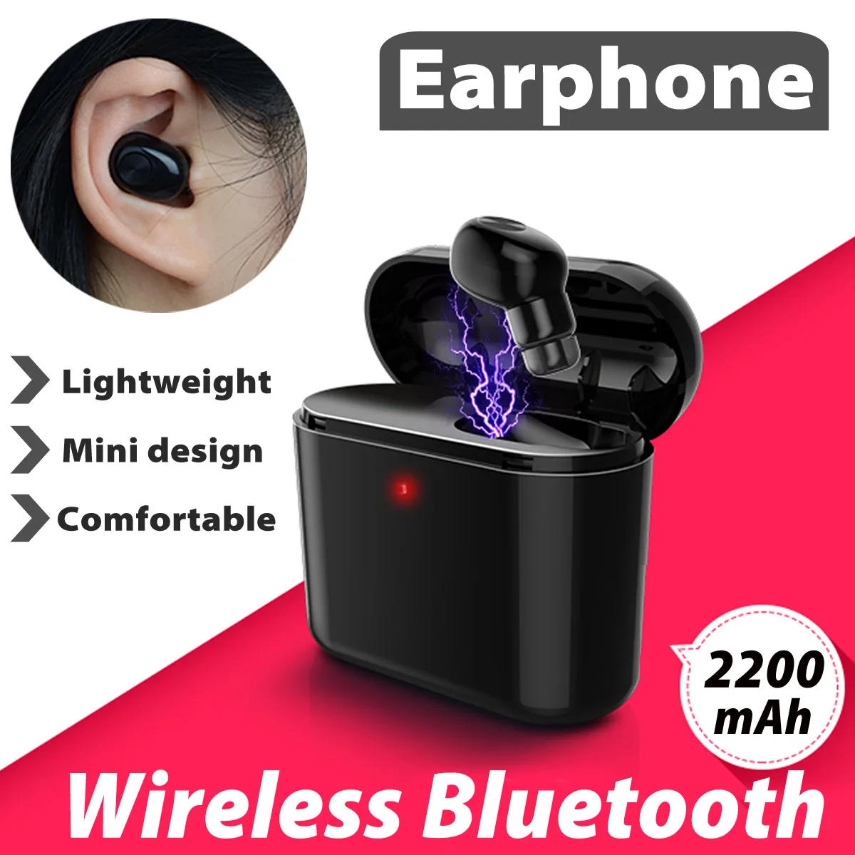 Bluetooth наушники BL1 черный/белый/черный светильник 2200 мАч Беспроводная bluetooth