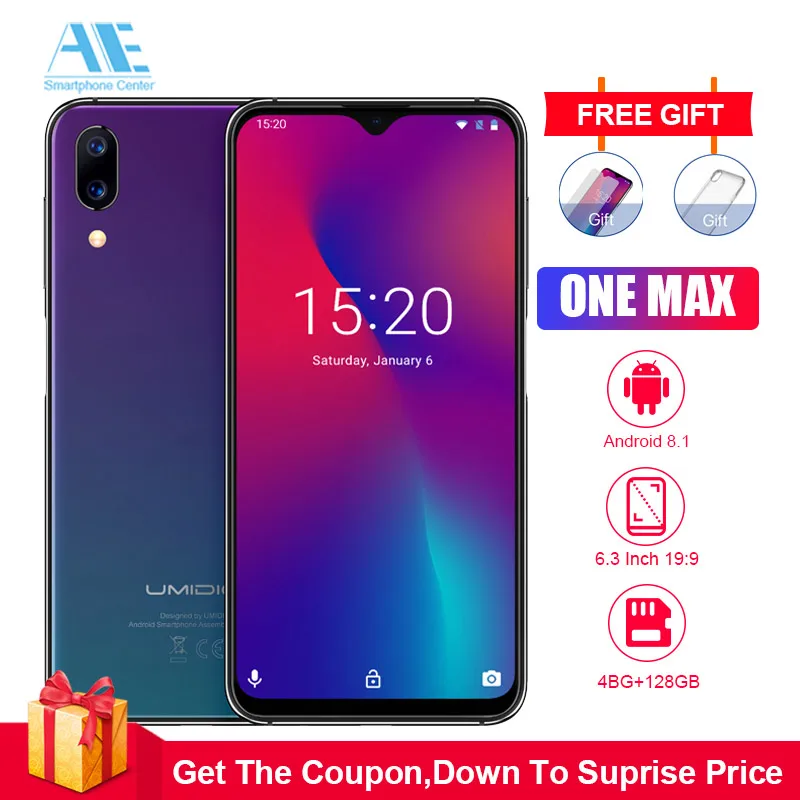 UMIDIGI One Max 4 Гб 128 ГБ 6 3 дюйма полноэкранный 4150 мА/ч двойная камера смартфон NFC
