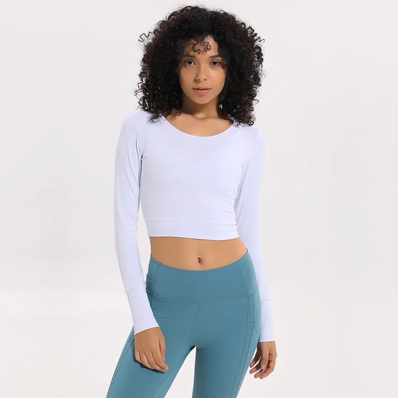 Half Yoga Jacket Woman Self-cultivation Thin Run Bodybuilding Long Sleeve Speed Do Training Motion Serve | Спорт и развлечения
