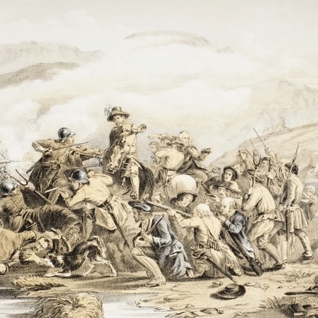 Битва Drumclog 1 июня 1679 года на High в South Lanarkshire|Таблички и знаки| |