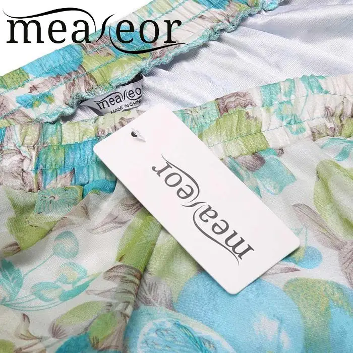 Meaneor/шифоновые женские блузки Повседневная Осенняя блуза с принтом и открытыми