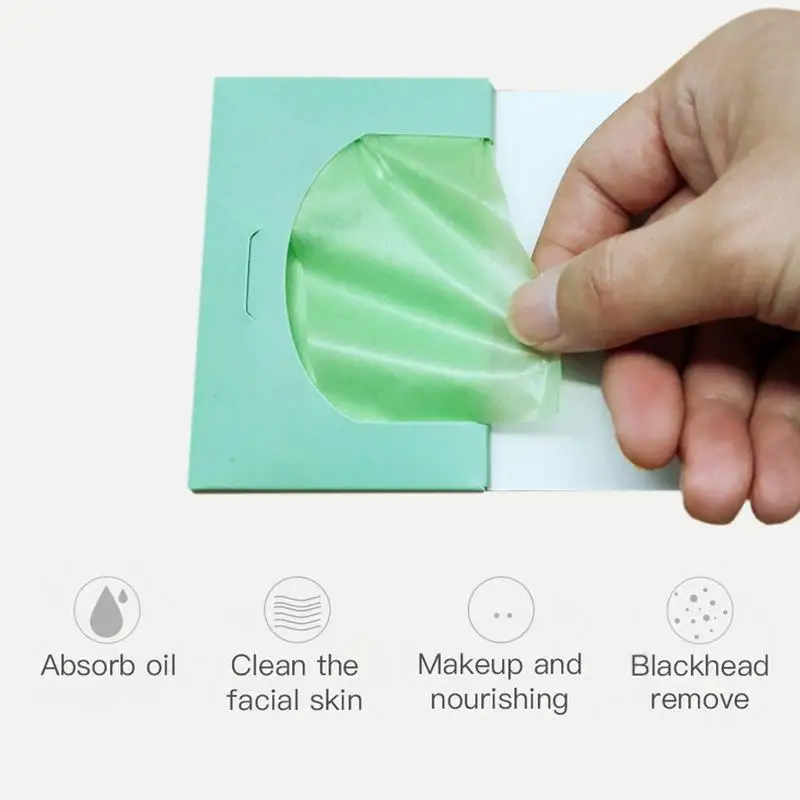 100pcs/pack Tissue Papers Green Tea Smell Makeup Cleansing Oil Absorbing Face Paper Absorb Blotting Facial Cleanser Tool 40 | Красота и