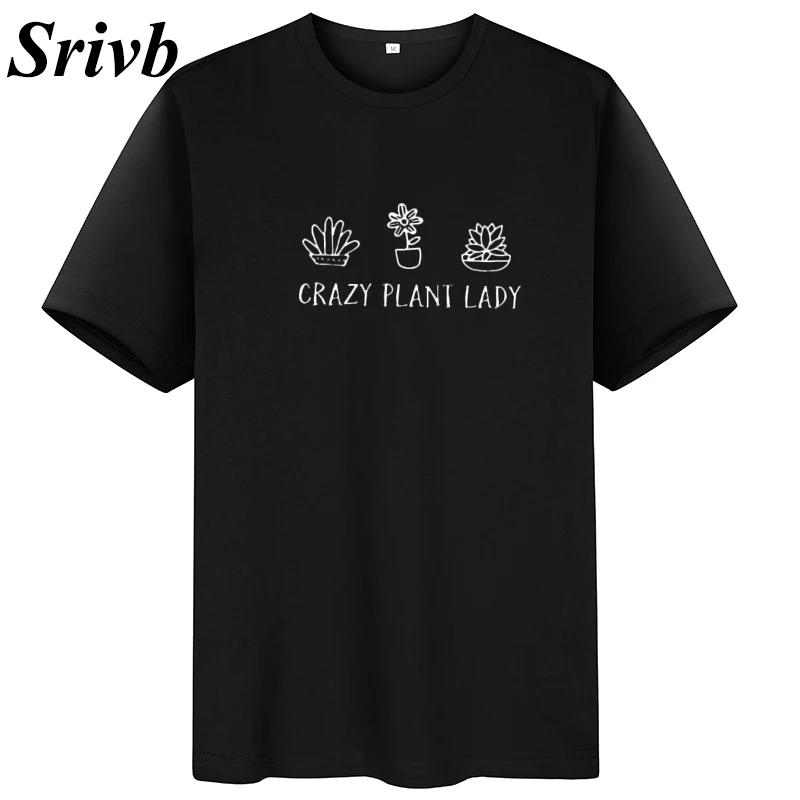 Женские Забавные футболки Srivb Crazy Plant повседневные свободные Harajuku с коротким