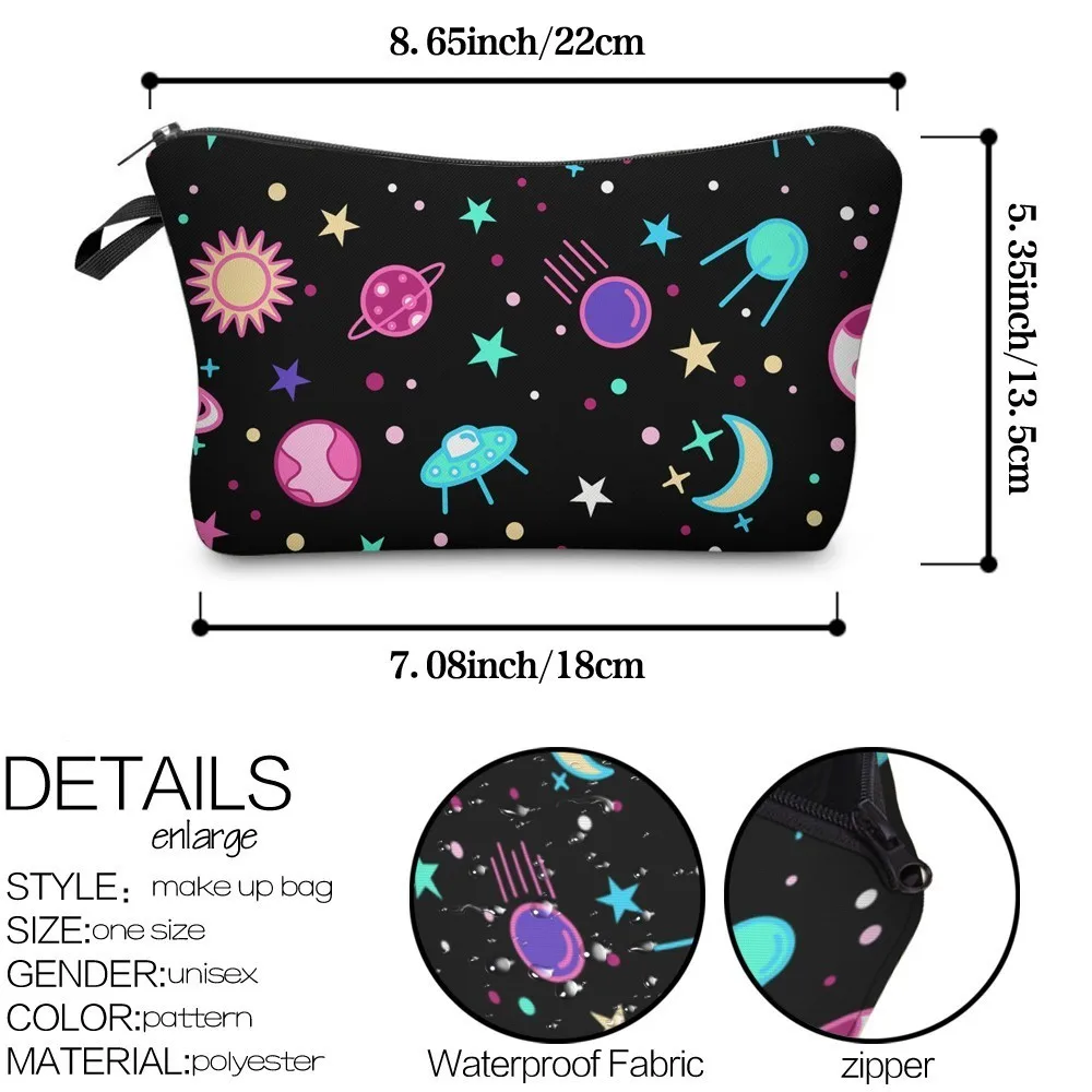Косметичка Deanfun Galaxy водонепроницаемая с принтом космическая красивая цветная